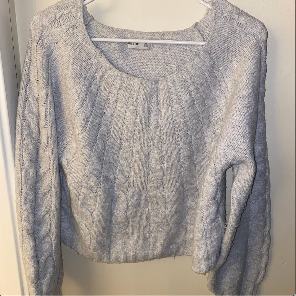 Hollister off-shoulder boat-neck sweater in gray